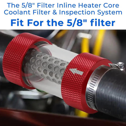 Five Eighth Inch Universal Inline Heater Core Coolant Filter Red For Your Auto Keep Your Ride Running Smooth By Filtering Debris