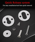 Quick release components for Removable Dirt Bike Wheel Chock With Mount Kit, Six And A Half Inch Wide, Motorcycle Trailer Locking Wheel Chock