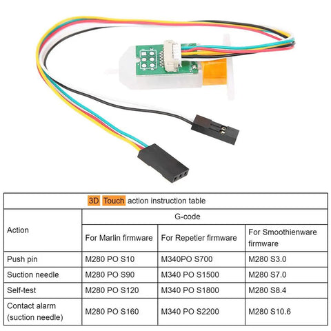 3D Touch Auto Bed Leveling Sensor with wiring and instruction table for Z-axis compensation use in 3D printers