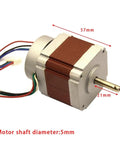 Rock Solid Stepper Motor Nema 17 42x42mm 1.8 Degree 2 Phase 4 Wire 5mm Shaft for CNC Machines And 3D Printers Quiet Smooth High Precision Performance Pro, 5mm shaft, 57mm long