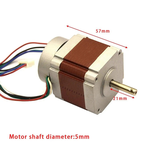 Rock Solid Stepper Motor Nema 17 42x42mm 1.8 Degree 2 Phase 4 Wire 5mm Shaft for CNC Machines And 3D Printers Quiet Smooth High Precision Performance Pro, 5mm shaft, 57mm long