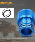 Must Have X3 Wheel Bearing Greaser Tool Kit For Can Am Maverick X3 R 4x4 DS Turbo DPS 2020 2021 And X3 RR XRS 2020 2024 Lightweight 6061 T6 Aluminum Anodized Grease Tool With Double O Rings For Smooth Bearing Lubrication, emphasizing its perfect seal and double O-rings.