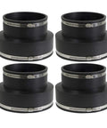 Heavy Duty Flex Pipe Reducing Coupling Six To Four Inch With Stainless Steel Worm Drive Clamps black rubber pack of 4