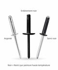 50 Pcs Tri Fold Aluminum Blind Rivets Set Tri Grip Exploding Bulb Style Pop Rivets for Auto Body, Black 3/16 x 45/64 in