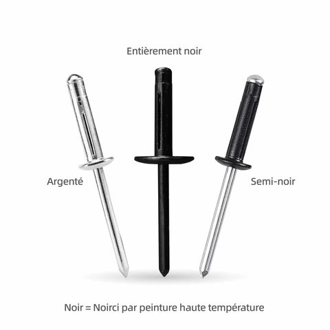 50 Pcs Tri Fold Aluminum Blind Rivets Set Tri Grip Exploding Bulb Style Pop Rivets for Auto Body, Black 3/16 x 45/64 in