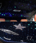 Dual Port Fiber Optic Light Kit For Cars And Homes With RGBW Sound Activated Heads, 600 fibers, installed star ceiling view