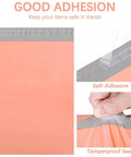 Peach Pink 12x15.5 Inch Poly Mailers 100 Pack Medium Self Seal Shipping Bags for Clothing and Small Biz shown with adhesive seals