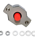 Top Shelf 50 Amp Push Button Circuit Breaker with a red button, includes washers and nuts for marine use.