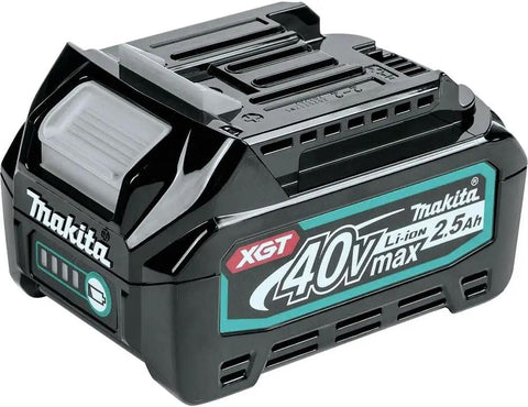 Hardcore Brushless Cordless Drill Driver Kit With 1/2 Inch Keyless Chuck 40V Max Lithium Ion Battery and Fast Charger close-up of battery