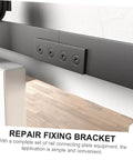 Metal Track Mending Plates For Barn Door Repair Carbon Steel Joint Brackets installed on rail with mounting screws