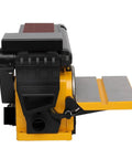 Heavy Duty Two In One Belt Sander And Disc Grinder Power Tool For Wood And Metal Finishing with compact design and 4 inch pad.