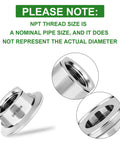 Angled view of stainless steel 1.5-inch tri-clamp to 3/4 in NPT female sanitary fitting for home brewing