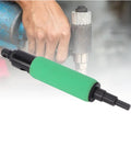 Blind Rivet Removal Tool Kit For 1/4 Inch Drills, Built For Fast, No Hassle Rivet Popper Action, Universal Compatibility With Pneumatic Or Electric, Includes Guide And Five High Speed Threaded Bits That Precisely Fit 1/8 Inch Rivets, green handled bit