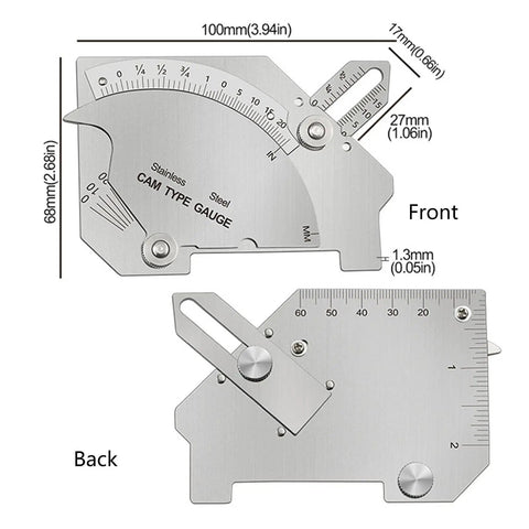 Bridge Cam Welding Gauge Set With Clear Scale For Weld Reinforcement And Fillet Leg Length Pro Grade Weld Inspection Tool