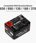 40A Brushed ESC For 1/24 And 1/18 RC Crawlers With IP67 Waterproof, Compact G2 Design, And App Tunable Speed Controller showing connectors