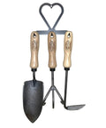 Three Tool Garden Bundle With Holder Lightweight 3 Piece Garden Set Including Hand Trowel Right Hand Cape Cod Weeder And Cultivator