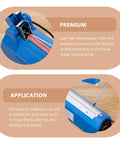 Close-up view of hand sealer showing heating strip and application instructions for 5 Piece Hand Sealer Heating Strips Fast Heat Replacement Elements High Resistance Manual Sealer Parts Quick Warm Up No Sweat Setup For Reliable Daily Packing Tasks.