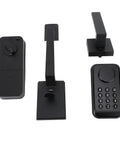 Badass Keyless Entry Lock Set With Fingerprint Scanner And Auto Electronic Keypad Deadbolt Digital Smart Code Setup Featuring Hella Smooth Lever Handle In Matte Black components.