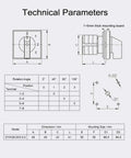 Technical parameters for 4 Position 8 Terminal Universal Rotary Cam Changeover Switch SYW28-20 Latching 550V 20A