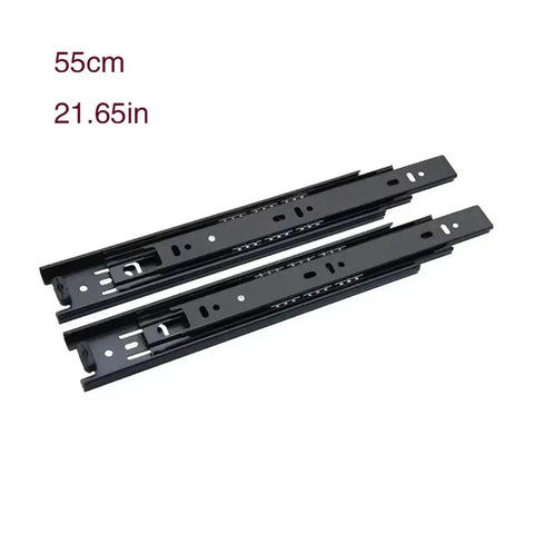 Pro Grade Full Extension Drawer Slides Bottom Mount Cabinet Hardware Dead Smooth Roll Design Heavy Duty Pair, 55cm length.