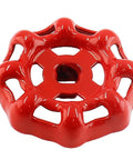 Heavy Duty Red Cast Steel Outdoor Faucet Handle Replacement Round Wheel Valve Spigot Knob For Yard Hose Pipe, 49mm size.