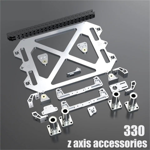 Upgrade Your 3D Printer Rig With This Heavy Duty All Metal CNC Machined Z Axis Bracket Compatible With Vzbots Vz330 showing all Z axis accessories.