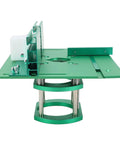 Heavy Duty Woodworking Bench Router Plate System With Precise Adjustable Height Lift And Sure Grip Clamping Mount side view