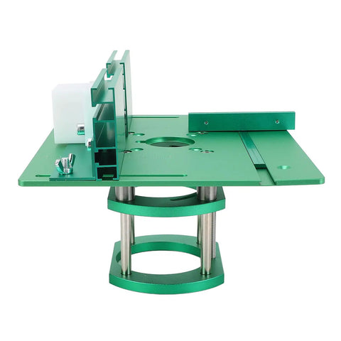 Heavy Duty Woodworking Bench Router Plate System With Precise Adjustable Height Lift And Sure Grip Clamping Mount side view