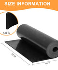 Hard Wearing Neoprene Rubber Sheet For DIY Gaskets And Seals Oil Resistant And Anti Slip For Floors Pads Bumpers And Shock Pads Cut To Size 12In X 1/8In X 10Ft shown rolled with size info