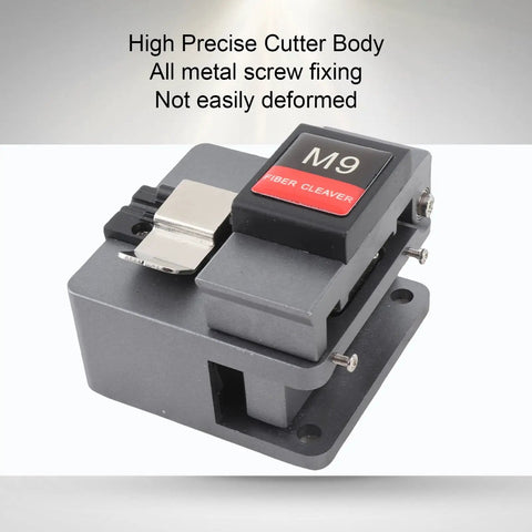 Saluaqi Automatic Optical Fiber Cleaver Machine With Tungsten Steel Cutting Head And 3 In 1 Fixture For Seamless Splicing Of.25mm And.9mm Cables Precision Tool For Tech Pros close-up of high precision cutter body with metal screw fixing