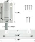 Dimensions and components of 2 Pack Sliding Patio Door Foot Kick Locks For Secondary Childproof Security On Top Or Bottom Rails