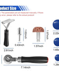 Heavy Duty Tire Patch Kit For Quick Flat Fixes With 30 Reinforced Patches In 32mm 42mm 58mm Sizes Plus Patch Roller Buffer Wheel And Liner Scraper For Cars Trucks SUVs Motorcycles And Bikes, showing tool sizes