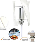 AISINILALAO wind turbine generator with two white curved blades and a silver rotor hub on a vertical shaft