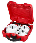 Heavy Duty 28 Piece Bi Metal Hole Dozer Saw Kit With Case 49-22-4185 Cobalt Reinforced Ice Hardened Cryo Treated Cutting Tools For Metal Wood And Plastics Fast Professional Gear red case open with hole saw set