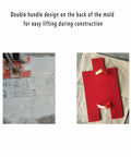Pro Grade Concrete Stamp Molds Set For Outdoor Projects With Realistic Cobblestone, Brick, And Wood Grain Textures showing handle design.