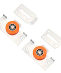 Full Extension Drawer Slides Set With Door Pulley For Sliding Cabinets, Quiet Tandem Rollers, metal brackets and orange wheels