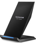 Black Two Coil Fast Wireless Charger Stand For iPhone 17 17 Air 16 15 15 Pro 15 Plus 14 13 And Galaxy S22 S23 S24 S25 S26 Nightstand Dock