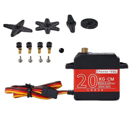 20Kg High Torque Digital Servo Motor With Five Metal Gears PBT Engineering Plastics And Aluminum Alloy Case Waterproof For RC Models