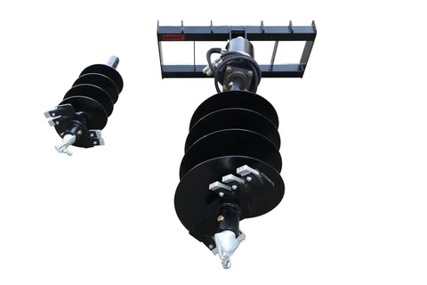 Beefy Post Hole Auger Drive Attachment For Skid Steer 12 Inch And 18 Inch Diameter Augers 46 Inch Drilling Depth Standard Flow