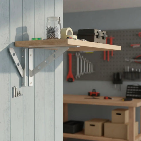 Stainless Steel Triangular Shelf Brackets For Wall Mounts Beefy Heavy Duty Kitchen And Bathroom Shelves Level And Secure Support