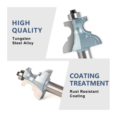 Premium 1 2 Inch Edge Moulding Router Bit For Wood Carving With Steel Blade CutterCreates Durable Decorative Profiles On Plywood And Mdf Furniture Projects Today, showing tungsten steel alloy construction.