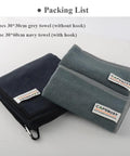 Barista Cleaning Towel Set With Hook Pack Of 3 Microfiber Cloths, includes 2 grey towels and 1 navy towel with clip