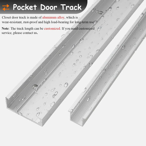 Hidden Barn Door Hardware Kit With Soft Close Mechanism And Concealed Track Setup For Closets Lets Door Panels Glide Like Butter With Quick Wall Mount - Aluminum alloy pocket door track with a sleek design.