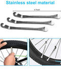 16 In 1 Bike Repair Kit With Mini 120 Psi Pump Tire Patch Levers Wrench And Valve Tools Portable Pouch Bag showing tire levers