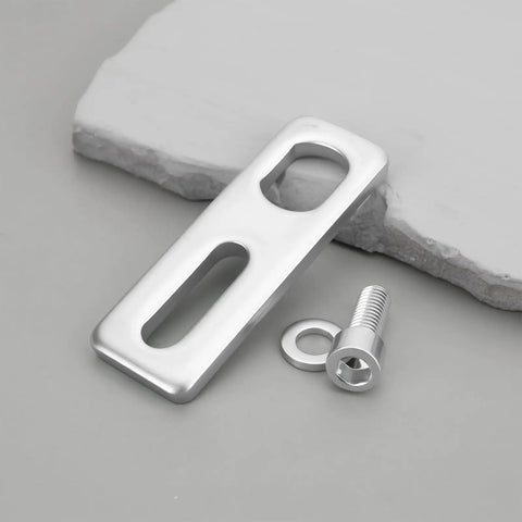 16mm Electric Bike Torque Arm Flat Pad Set For Electric Scooters, Includes 61x21x5mm And 16x12mm Mounting Pads, Easy Install, Durable Steel Construction, Stable Motor Alignment, Dope Upgrade, silver steel arm with screw and washer