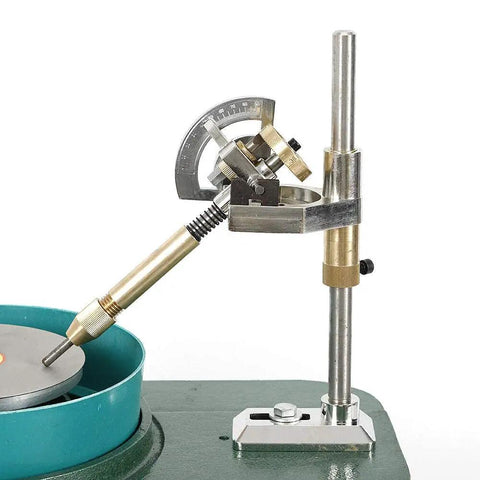 Close-up of Gem Faceting Machine For Jewelry Making 110V Rock Bench Polisher And Grinding Lathe Tool Pro Grade Compact 6 Inch