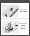 Built Tough Heavy Duty 360 Degree Stainless Steel Hidden Door Pivot Hinge shown in close-up with spindle design and casting details