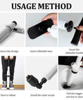 Step-by-step usage for 9 In 1 Air Plunger Kit For Toilets, Drains, Kitchens And Bathrooms with high pressure pneumatic plunger.