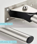 Close-up of Flip Up Toilet Grab Bar 31.5 Inch Stainless Steel Wall Mounted Safety Bar, focusing on mounting plate and bar end cap.