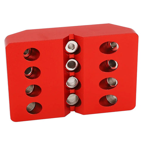 Premium Pocket Hole Jig With 30 Degree And 45 Degree Drill Guide For Slick Woodworking Projects featuring red aluminum locator fixture with steel sleeves.